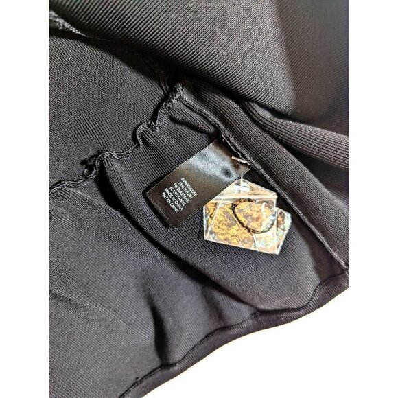 $450 Pink Tartan Canada Sz M Black Ruffle Stretch Open Blazer Jacket White Trim - Picture 7 of 7